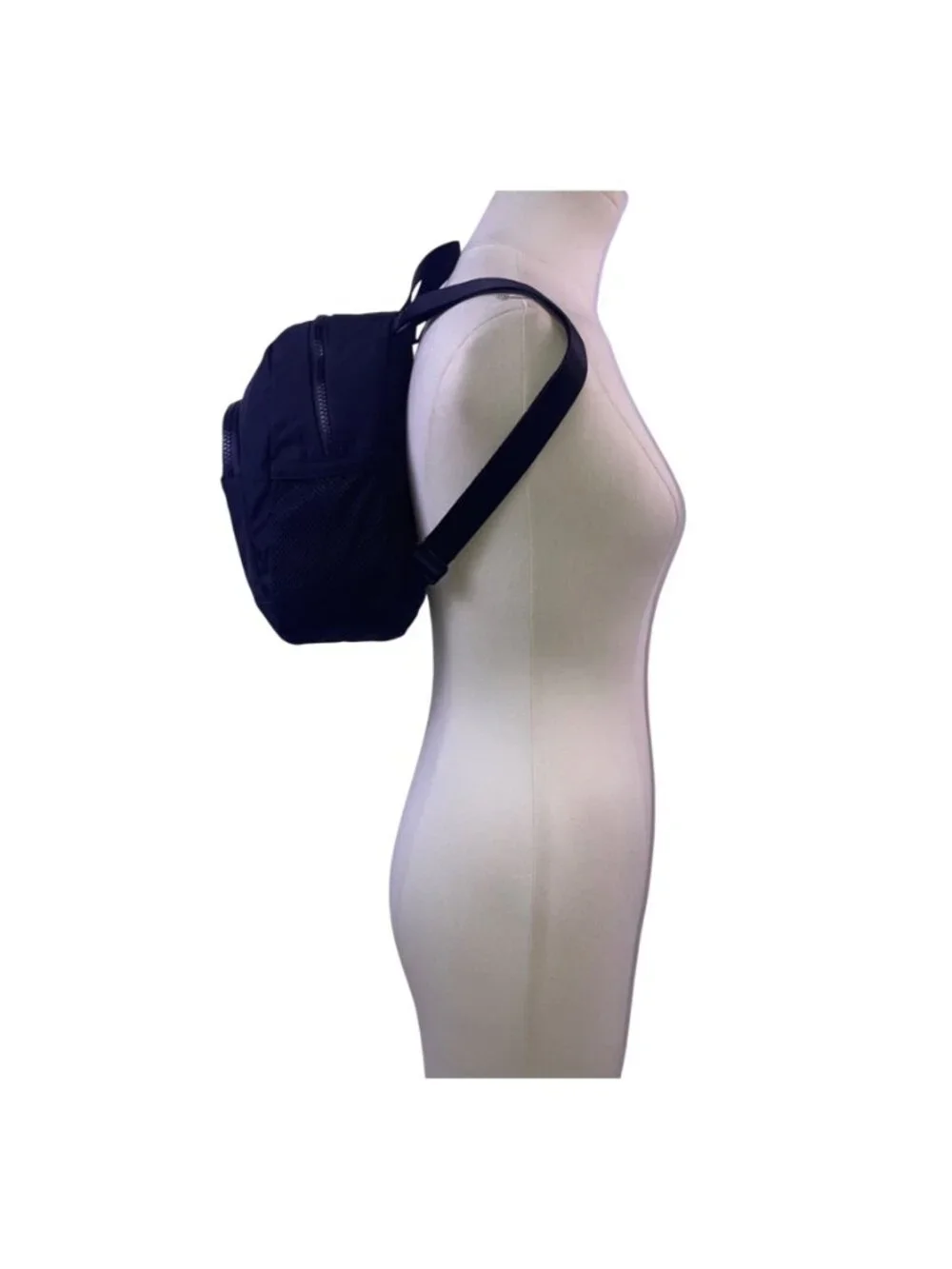 Adidas Unisex Black Recycled Content Adjustable Straps Linear 3 Mini Backpack - Picture 11 of 12